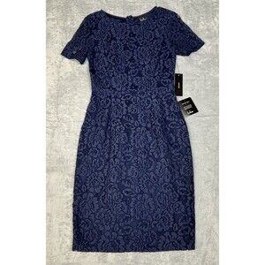 Lulus Women’s Size Medium Navy Blue Floral Lace Dress